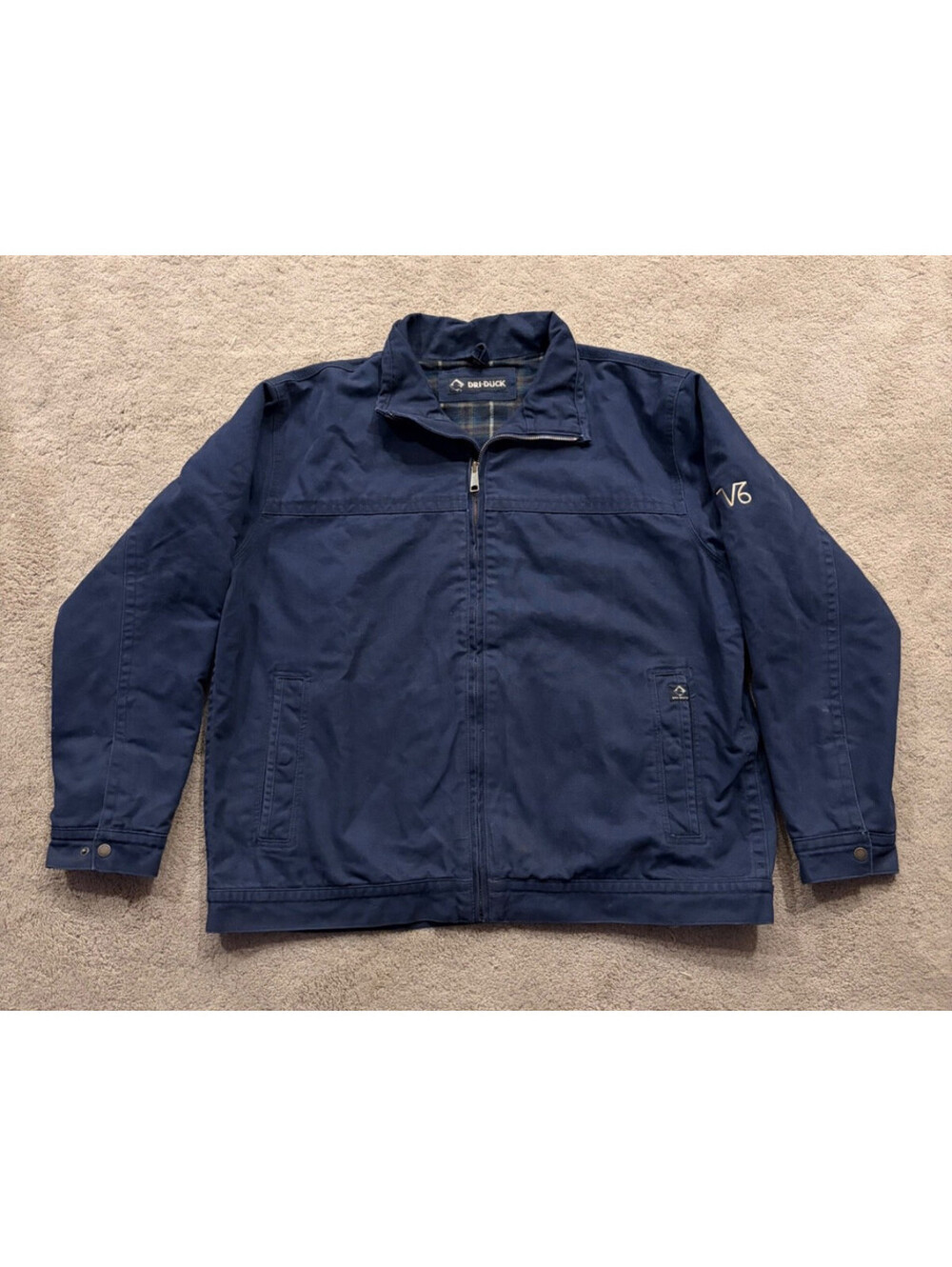 Dri Duck Heavy Canvas Work Jacket Flannel Lined Navy Carhartt Detroit Style 2XL - Picture 7 of 10